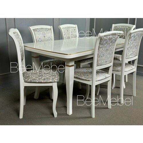 Обеденная группа, стол и 6 стульев. Кухонный стол и стулья, комплект мебели для гостиной