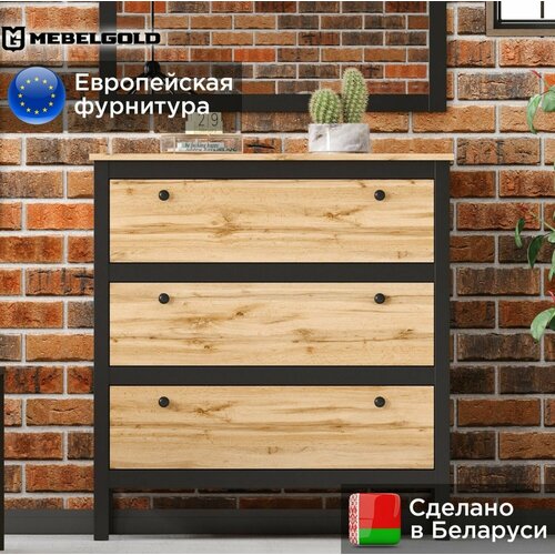 фото Лофт / loft комод для гостиной, тумба под телевизор, в спальню, детскую, прихожую, с ящиками, kom3s/90 мебельголд mebelgold