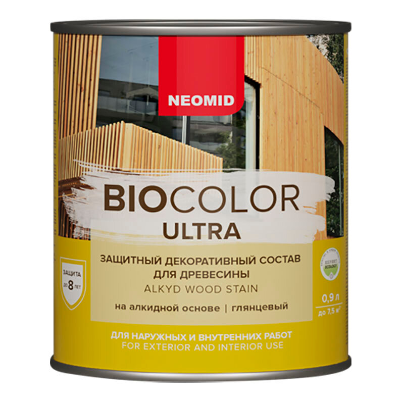 Декоративный состав NEOMID BIO COLOR ULTRA для древесины на алкидной основе тик 09л