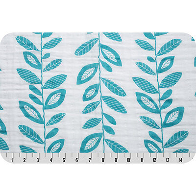 "PEPPY" Ткань муслиновая фасовка EMBRACE 100% хлопок 100 х 125 см Shannon Fabrics stem to stem teal