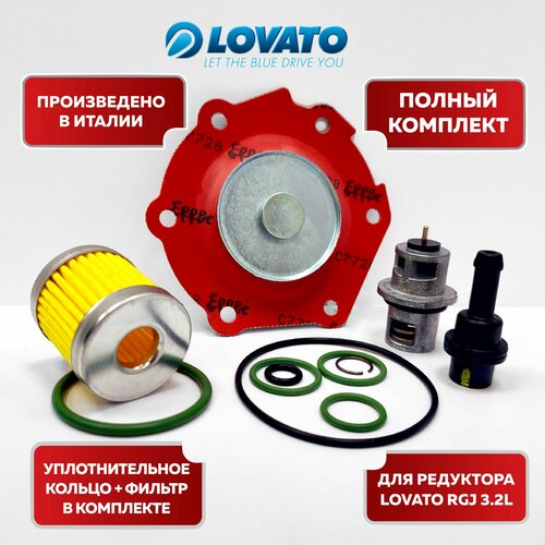 Ремкомплект редуктора ГБО Lovato RGJ-3.2L + Фильтр грубой очистки с уплотнительным кольцом