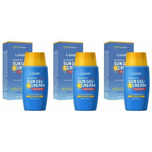 LSanic Гель-крем для лица солнцезащитный Sun Expert Hyaluronic Acid Waterproof Cooling Sun Gel-Cream Увлажняющий SPF 50 50 мл 3 шт 2288₽