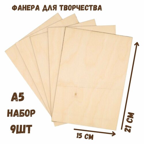 Доски для выжигания, росписи, без рисунка, 9 штук, 15х21 см