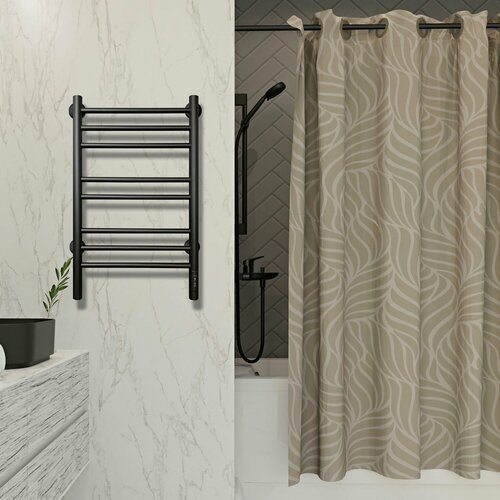 Полотенцесушитель электрический MySpace Сomfy 70/40 таймер, скрытый монтаж, универсальное подключение, Черный муар