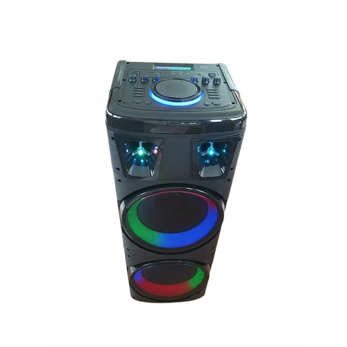 Колонка акустическая портативнаяКараоке1708 200Вт2 микрофонаПультBluetoothUSBTFAuxLedПодключение гитары 26300₽