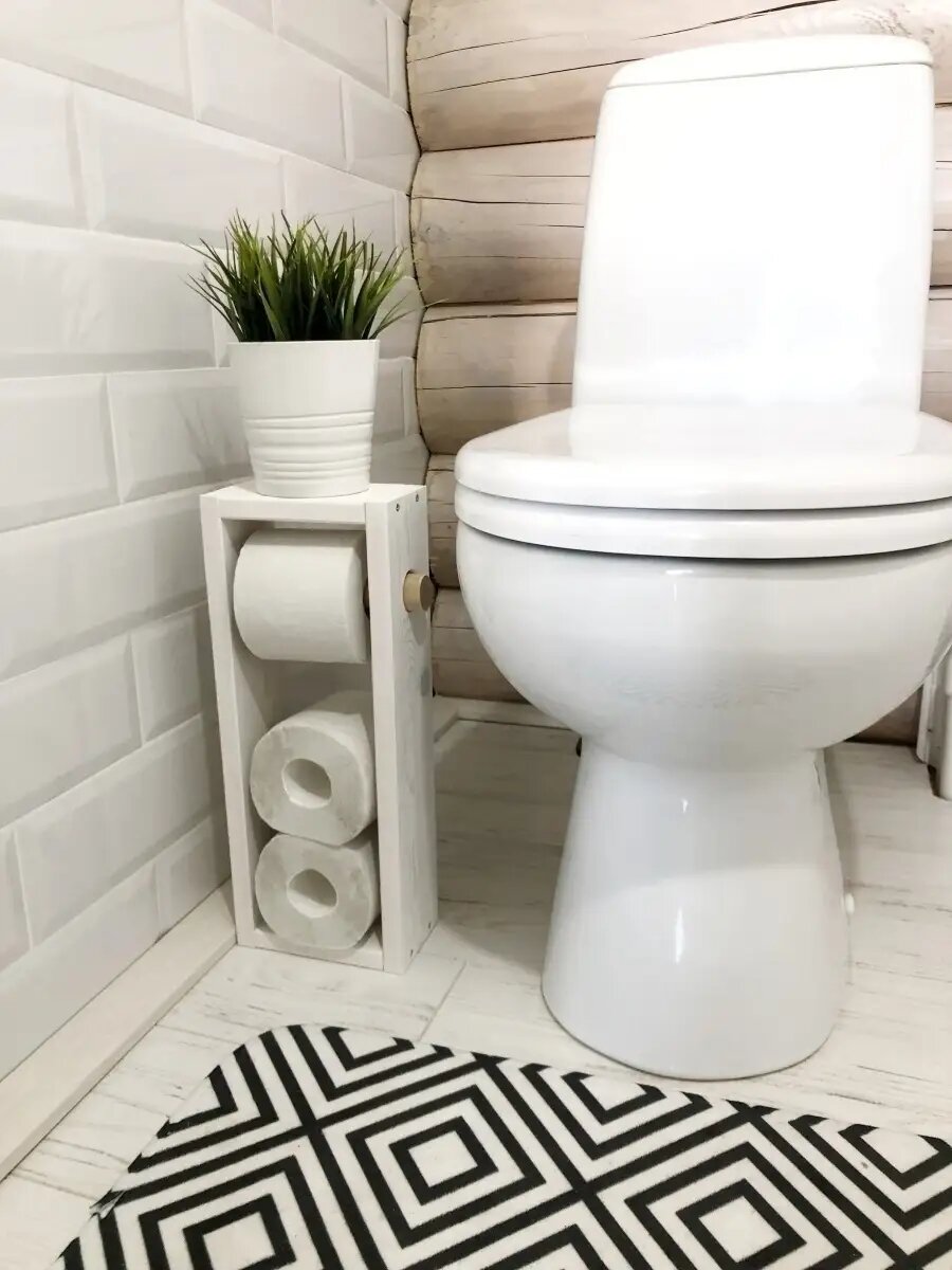 фото Полка держатель для туалетной бумаги напольный и на стену