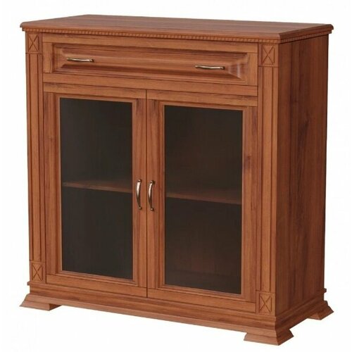 Комод-витрина из массива сосны ммк-древ Верди 209, 100x45x100 дуб 2