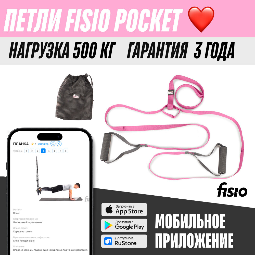 Тренировочные петли TRX FISIO Pocket Розовый