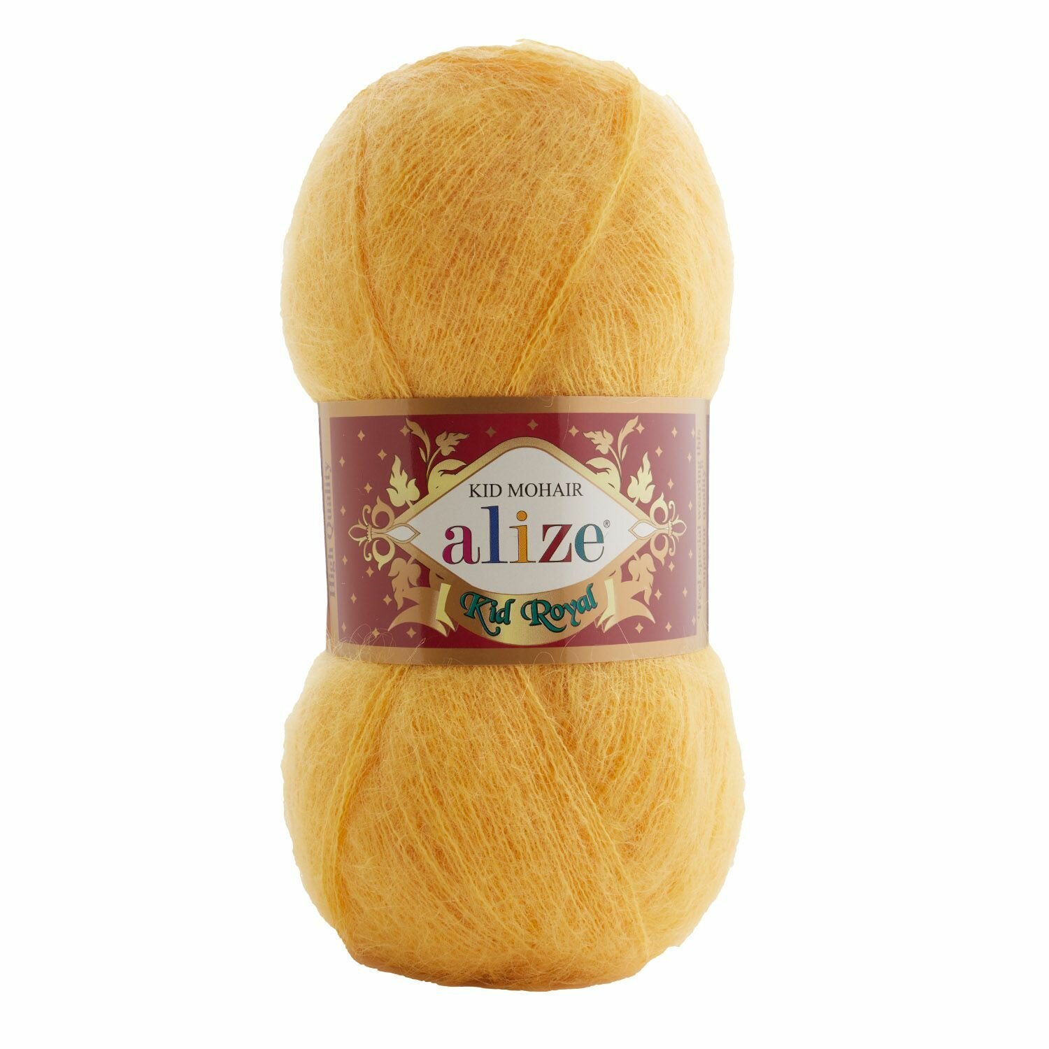 Пряжа Кид мохер рояль (Kid Mohair Royal) упаковка 5 мотков 50 г. 500 м. 62% кид мохер, 38% Полиамид цвет 488 лимонный