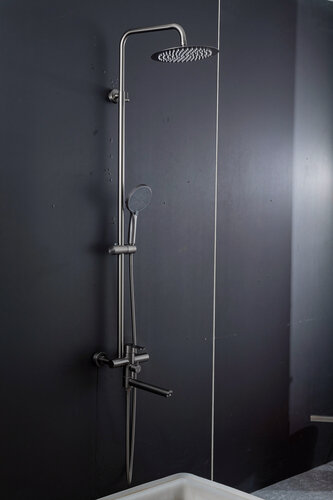 Изображение товара Душевая стойка FRAP F24801-9, оружейная сталь, нержавеющая сталь