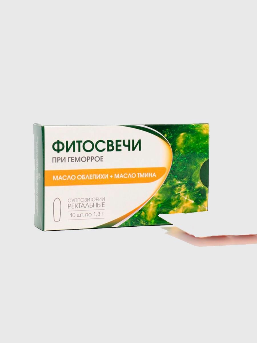 Фитосвечи при геморрое масло облепихи  масло тмина 10 шт Алтайский нектар