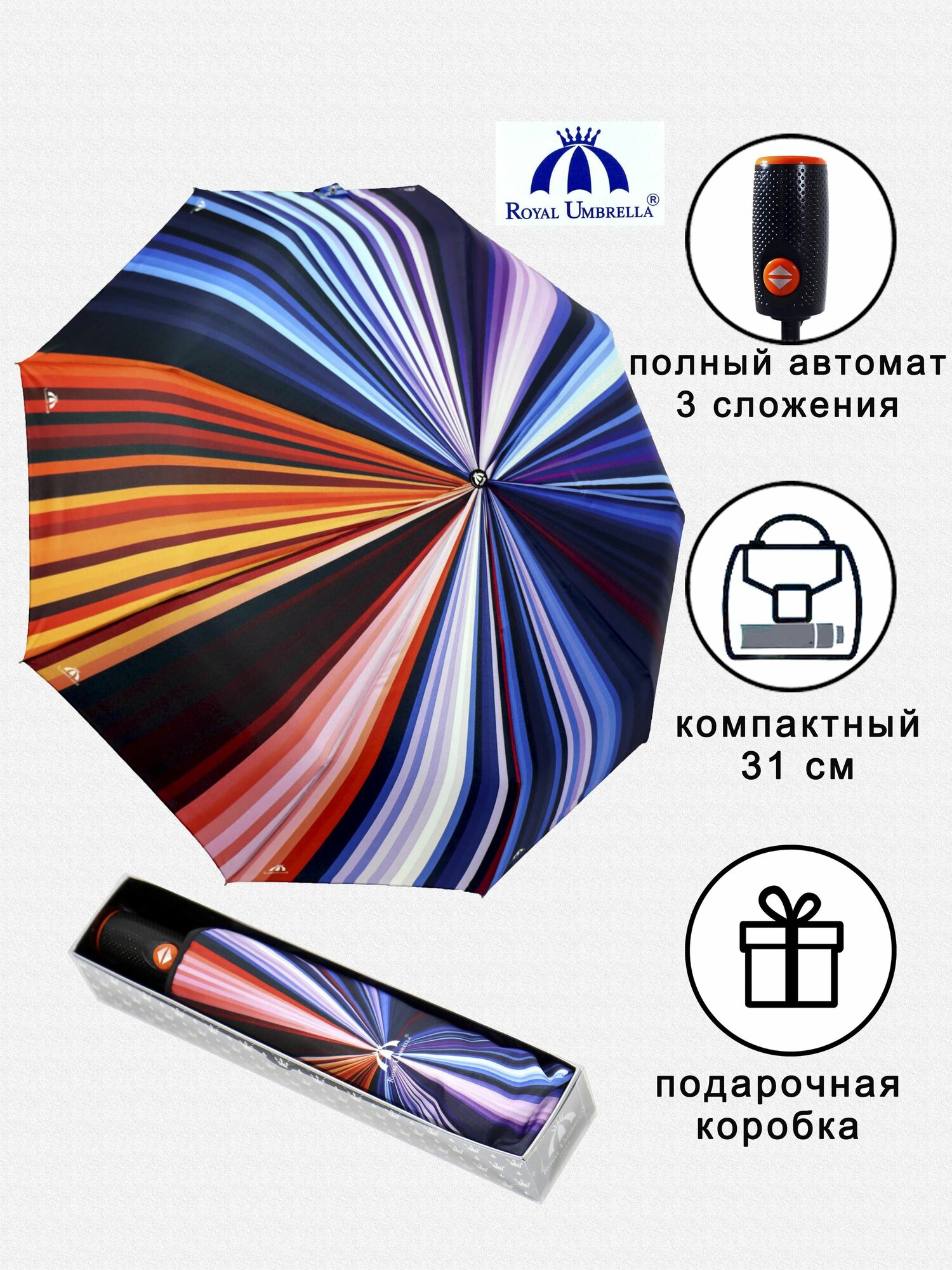 Смарт-зонт Royal Umbrella, оранжевый