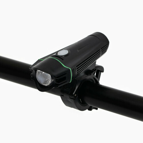 Фонарь велосипедный передний аккумуляторный, водонепроницаемый, 1 диод, 4 режима, зеленый 10703168