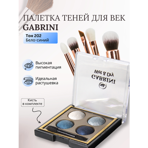 Тени для век Терракотовый квартет, запеченные, в палетке их четырех оттенков, сатиновый финиш, бело-голубые, 6.0 г