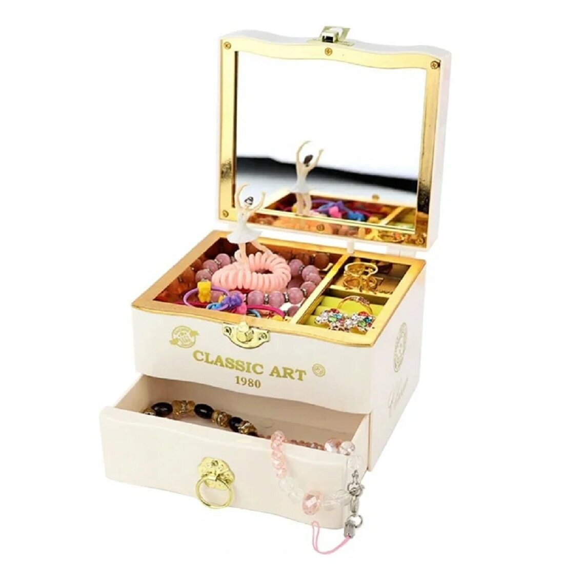 фото Музыкальная шкатулка с балериной и зеркалом