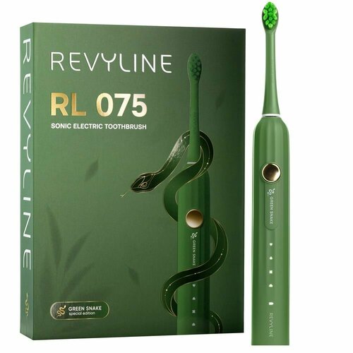 Зубная щетка электрическая звуковая Revyline RL 075 Green Snake зеленая 5 режимов 2 насадки 6790₽