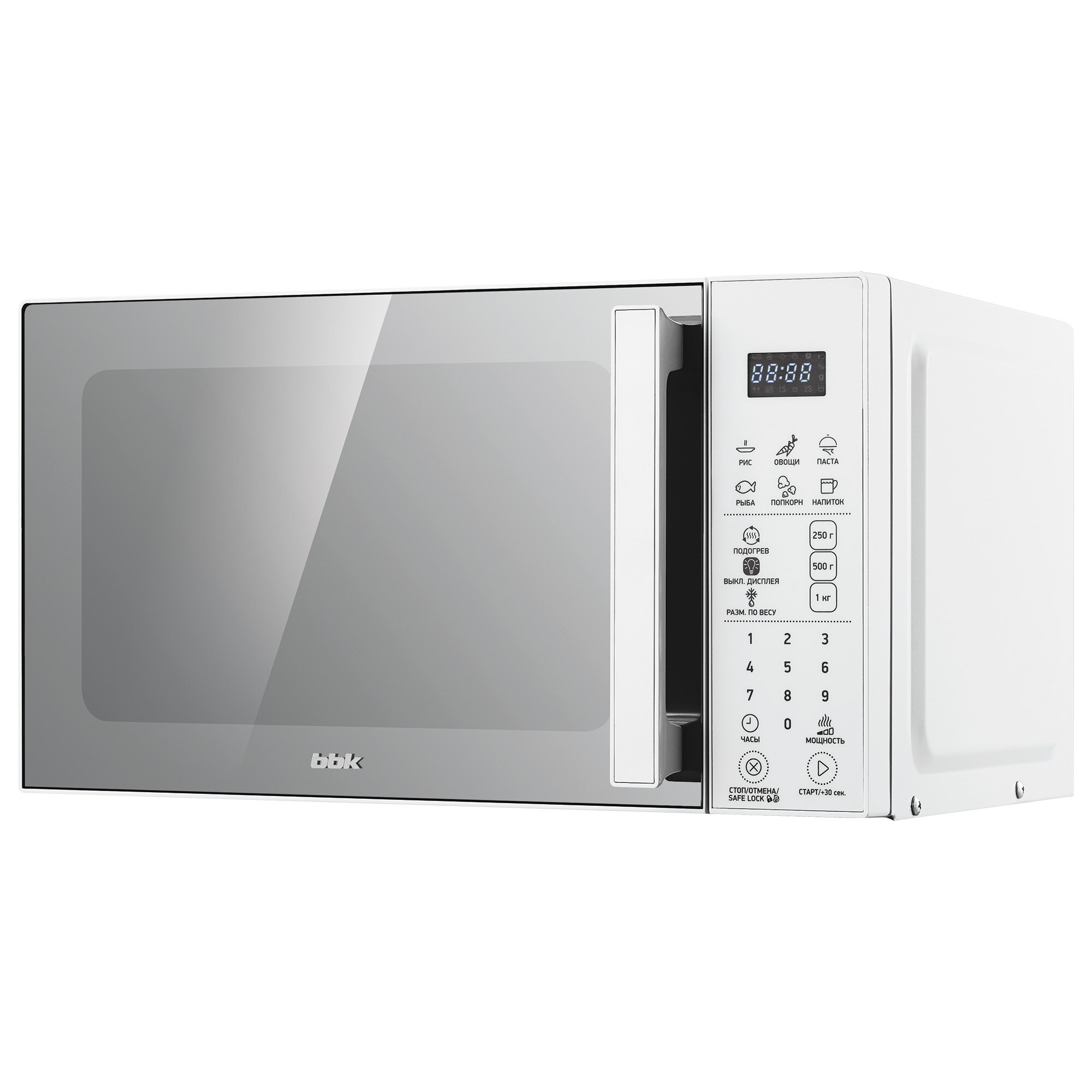 Микроволновая печь BBK 20MWS-805S/W, 20л, мощность микроволн 800Вт, цвет белый