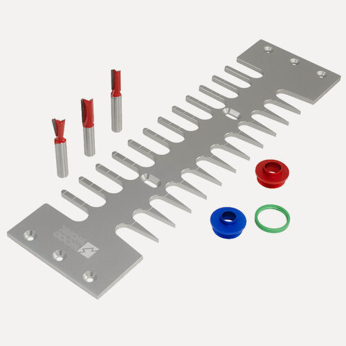 Изображение товара Приспособление шаблон для фрезерования соединений ласточкин хвост в комплекте с фрезами SMT-002 WOODWORK/вудворк для шипорезки SMT-300