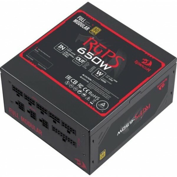 Блок питания Redragon RGPS-650W 650Вт, модульный, 80+ Gold