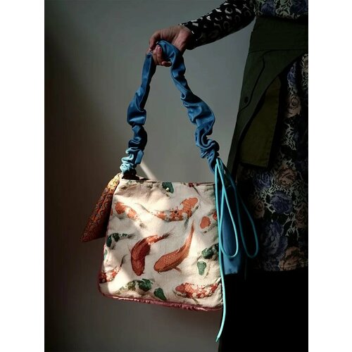 Сумка шоппер House design фактура гладкая красный желтый голубой бежевый 7306₽