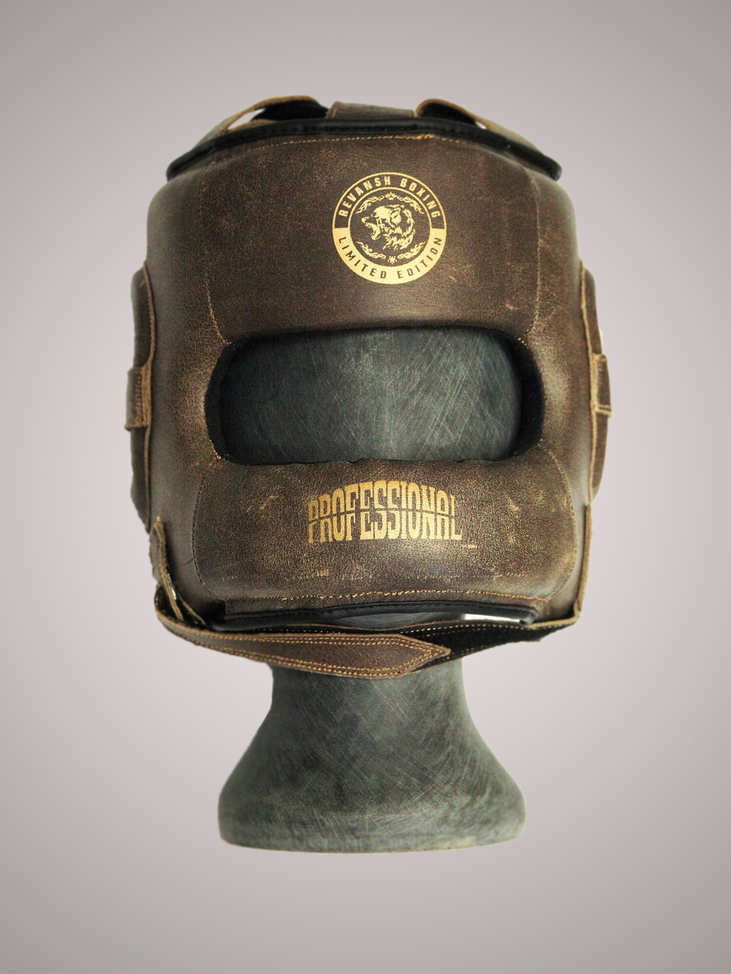 Шлем бамперный из натуральной кожи, REVANSH PRO RETRO GOLD, арт. RH-RETRO-XL