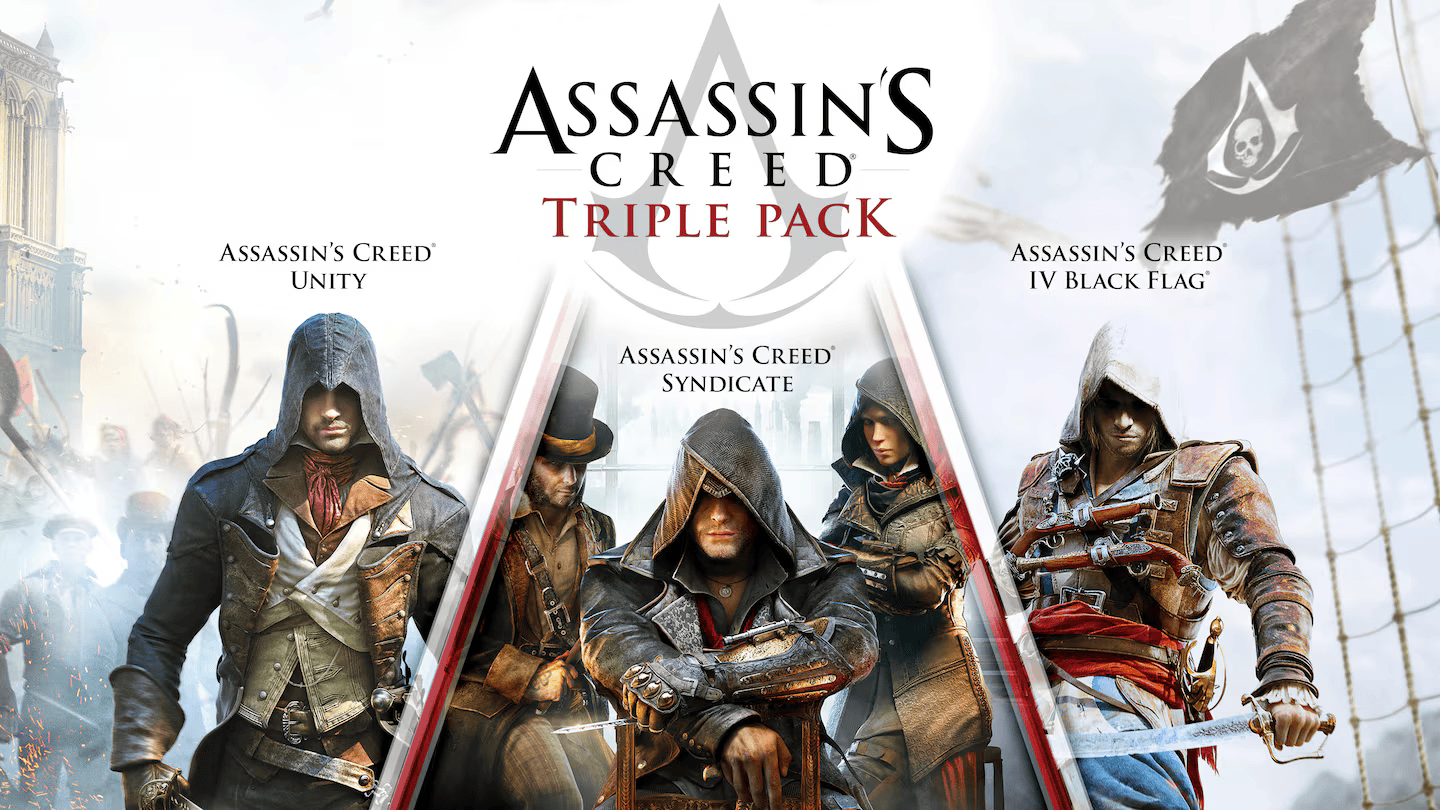 Assassin's Creed Triple Pack: Black Flag, Unity, Syndicate для PS4 (цифровая версия, регион: Турция)