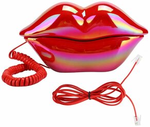 Творческий стационарный телефон с красными губами, настольный телефон в европейском стиле для домашнего офиса