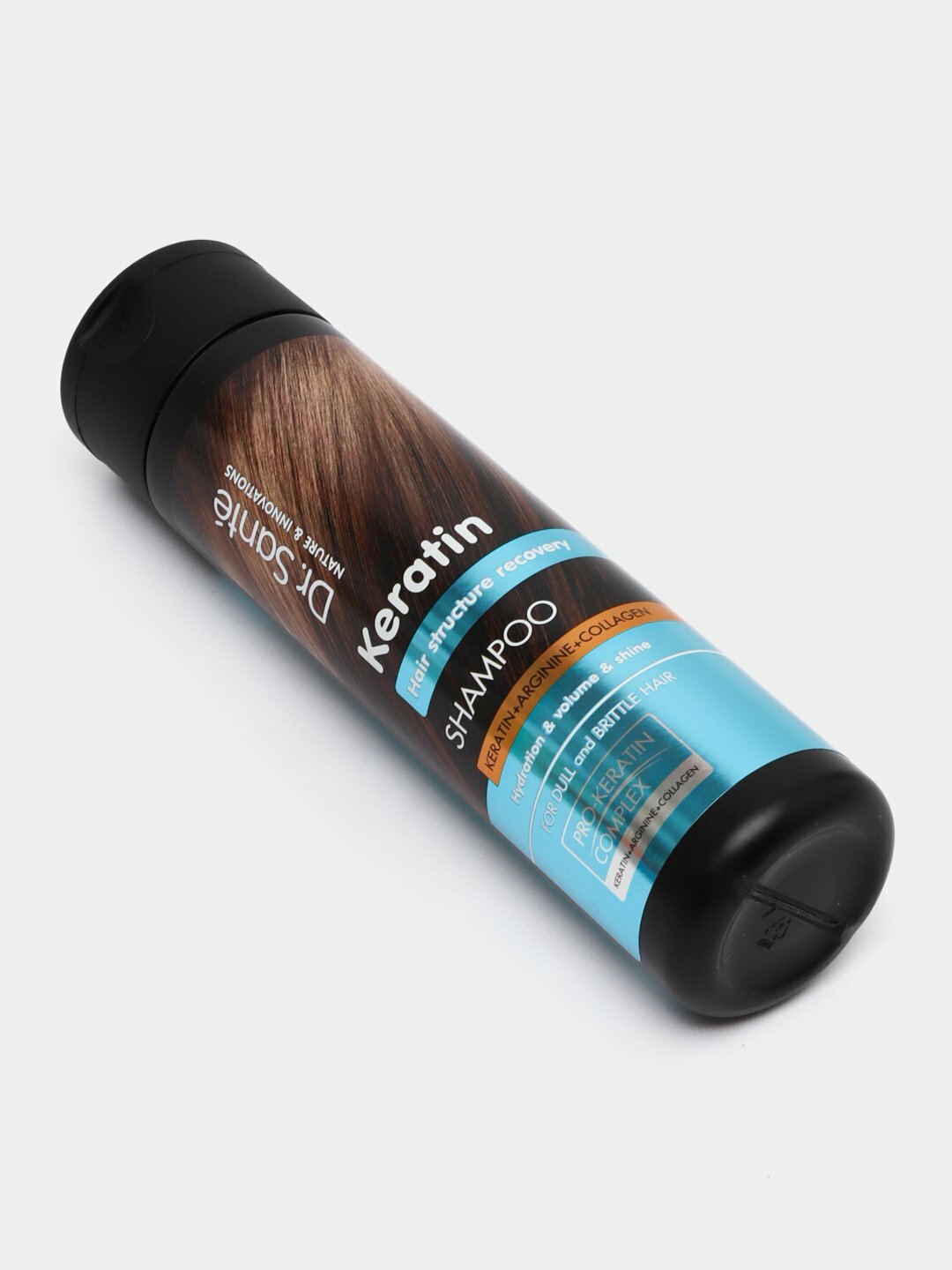 Keratin Шампунь для тусклых и ломких волос Восстановление Структуры Волос с Кератином, Аргинином, Коллагеном, 250 мл — фото 1