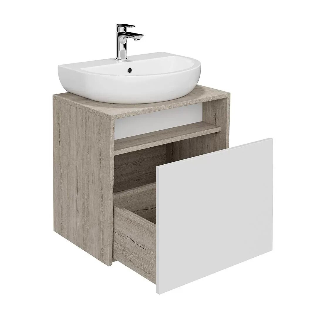 PRO.60.1/WHT Тумба PRO подвесная 1 ящик 60, белая глянцевая Цена за 1шт. — фото 1