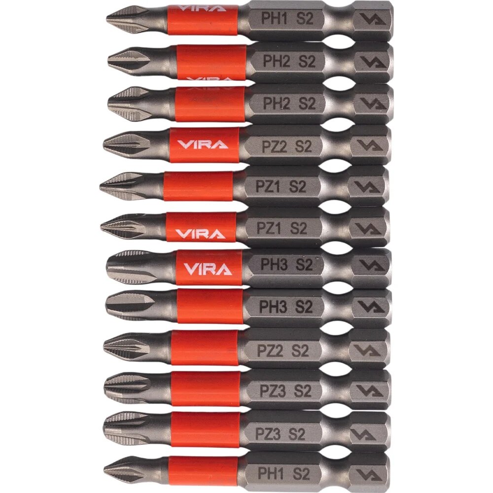 VIRA Набор бит торсионных S2 PH PZ x 50 мм 12 шт 6 наконечников 554187