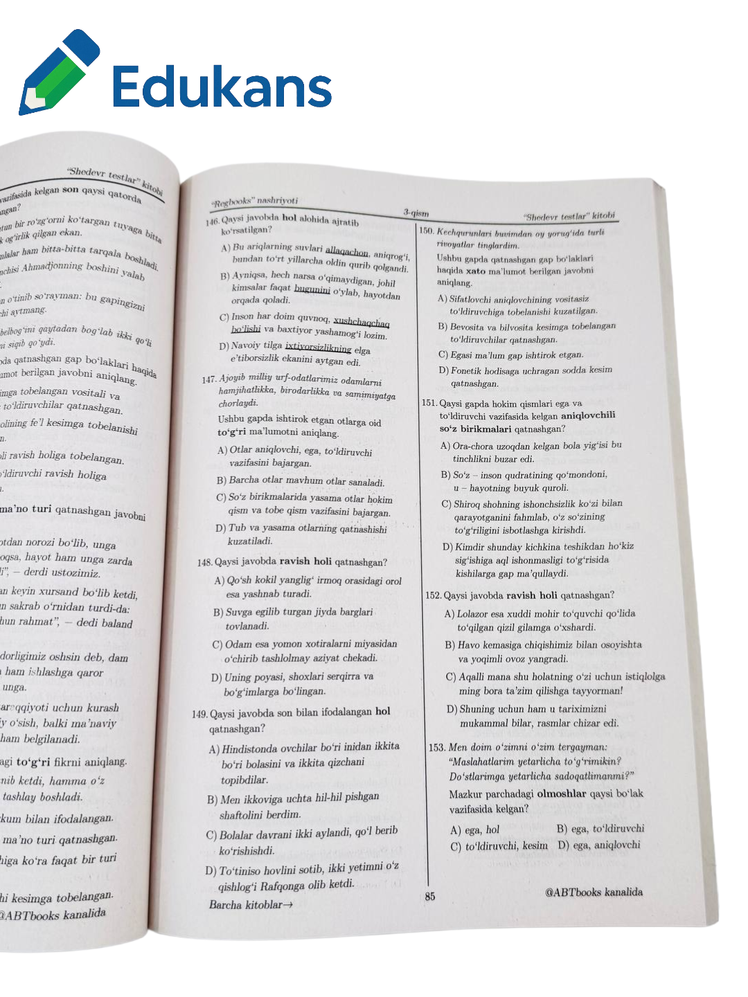 Она тили шедевр тестлар 3-кисм | Даврон Акбар — фото 1