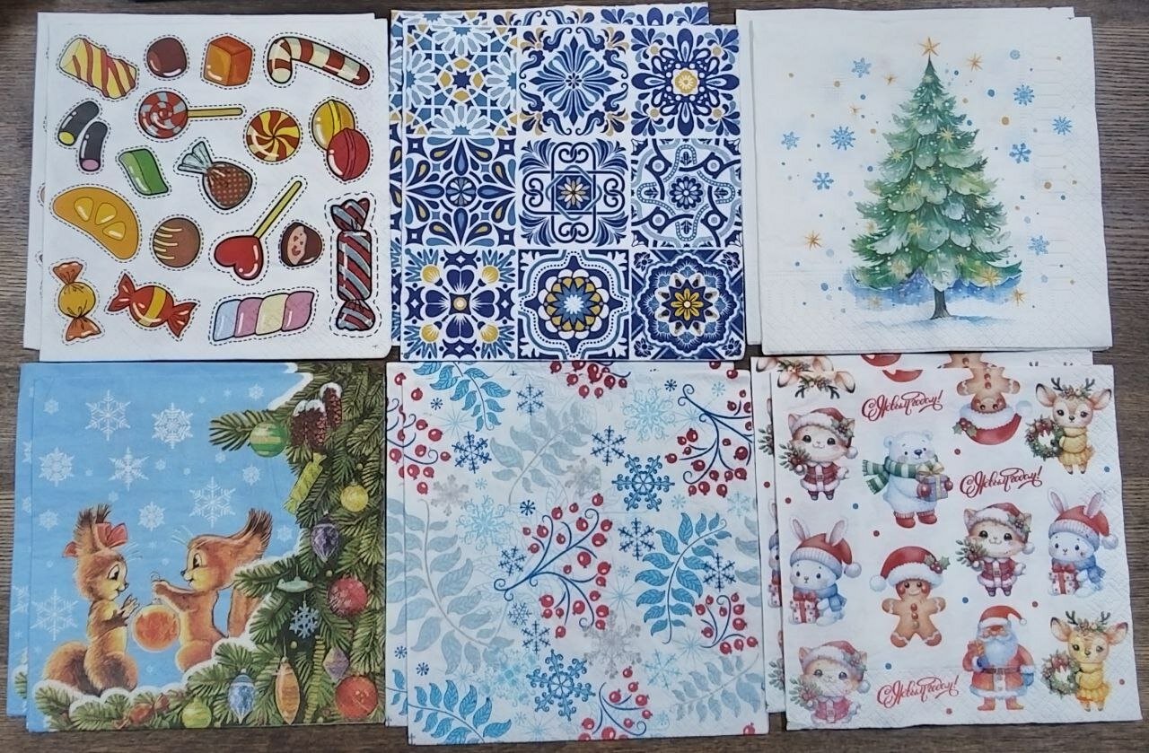 Набор салфеток для декупажа 12 шт