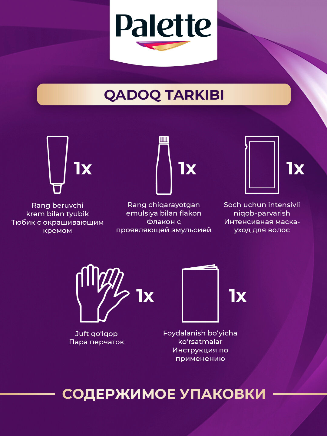 Palette Intensive Color Cream 4-89 Баклажан, стойкая крем-краска, интенсивный цвет, 100% закрашивание седины. — фото 1