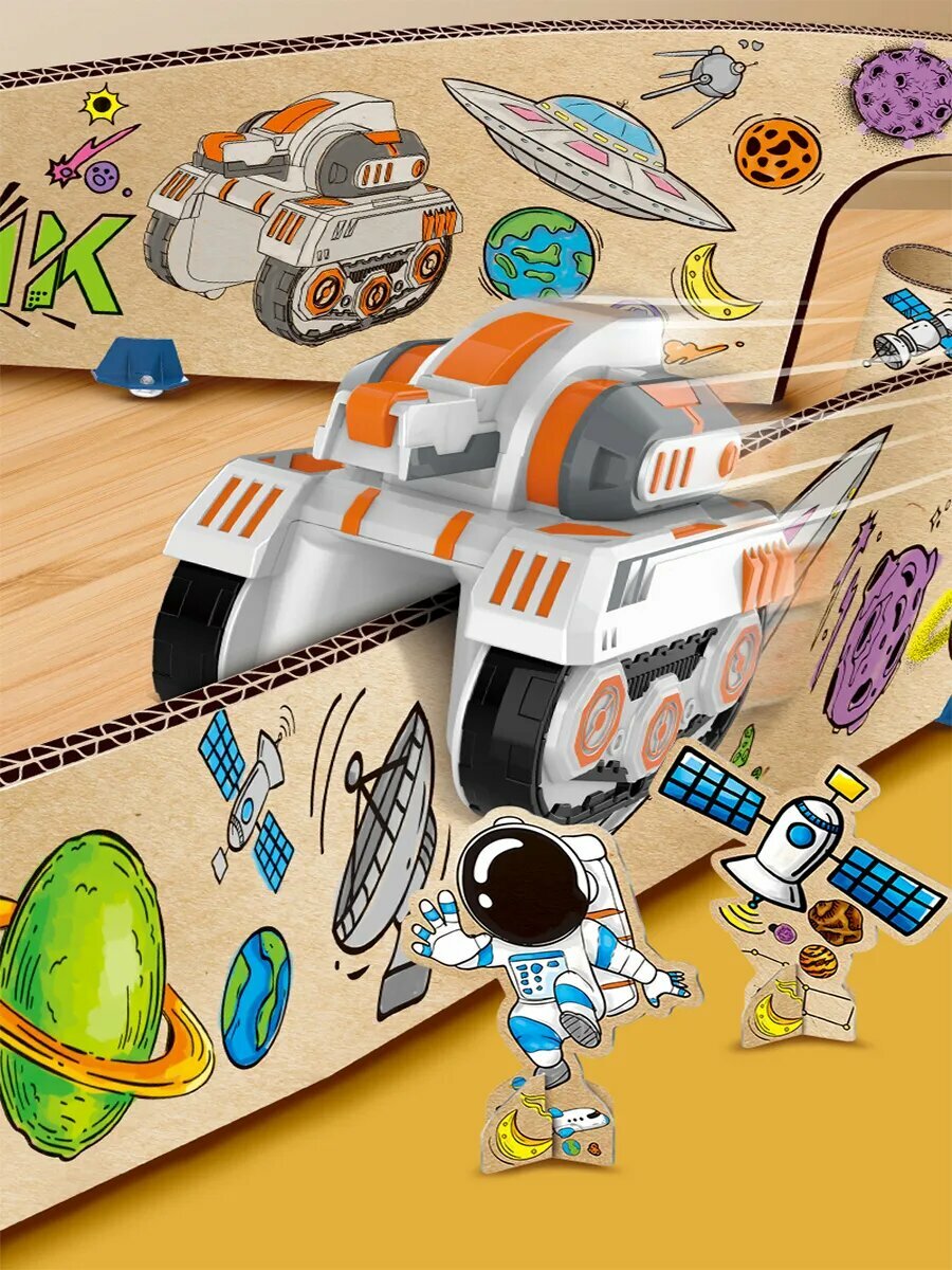 Космический трек Сделай Сам с машинкой, 145 деталей, для детей 6+ — фото 1