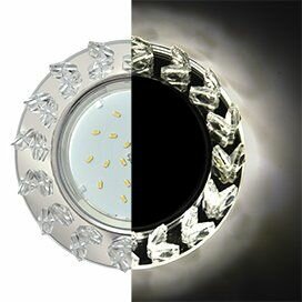 1 шт. Ecola GX53 H4 LD5361 Glass Круг с крупными прозр. стразами Елочка с подсветкой/фон зерк./центр. часть хром 54x120 (к+) Экола gx53_blight