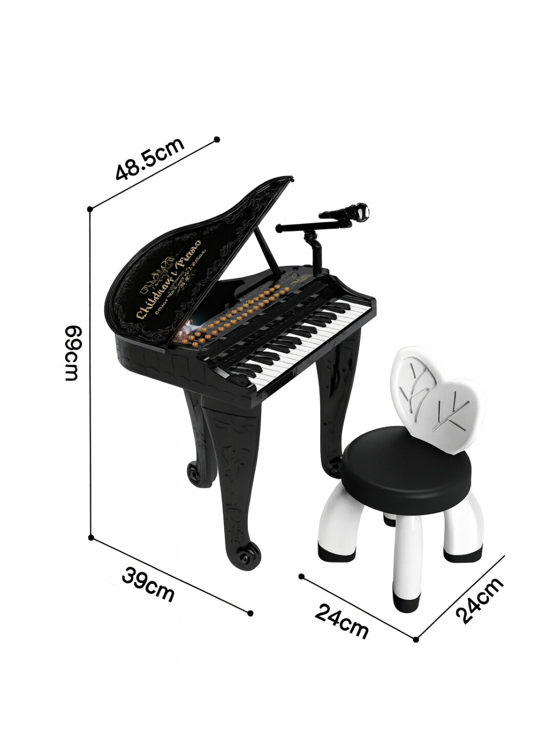 Детское электронное пианино (орган) с микрофоном и стульчиком, 3+ — фото 1