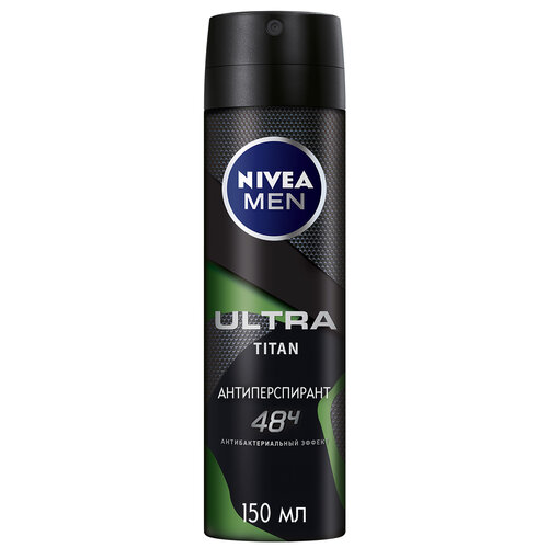 Дезодорант-антиперспирант спрей NIVEA MEN ULTRA TITAN с антибактериальным эффектом, 150 мл. дезодорант антиперспирант спрей nivea men ultra titan с антибактериальным эффектом 150 мл 2 уп