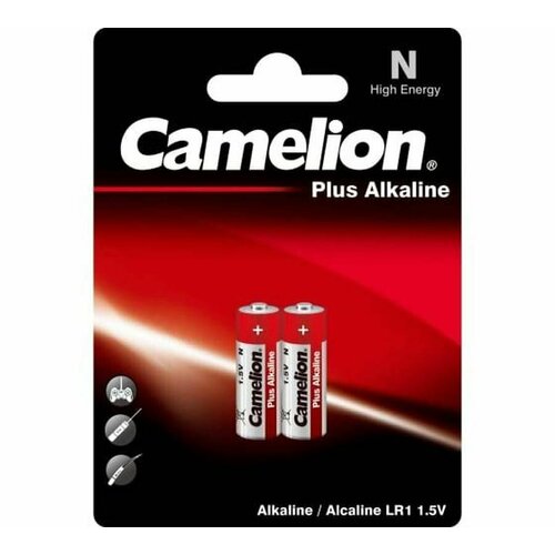 Батарейки щелочные Camelion LR1 BL-2, тип AAA, 1.5В, 2 шт в 1 уп батарейки алкалиновые 2605 camelion r1 bp2 lr1 тип n mn9100 1 5в 750мач 2шт