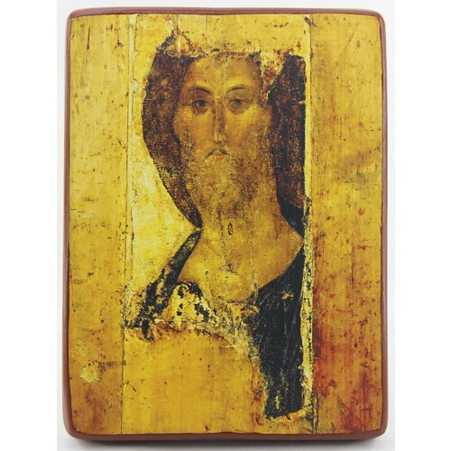 Православная Икона Спас Звенигородский, деревянная иконная доска, левкас, ручная работа (Art.1150М)