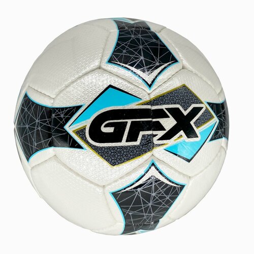 Мяч футбольный GFX бело-синий, размер 4