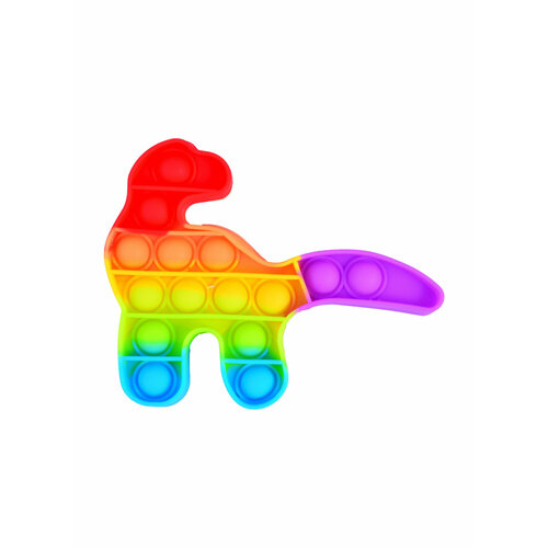 Поп ит. Игрушка-антистресс с пузырьками Радужный динозаврик (15х12см) (JSC8126)