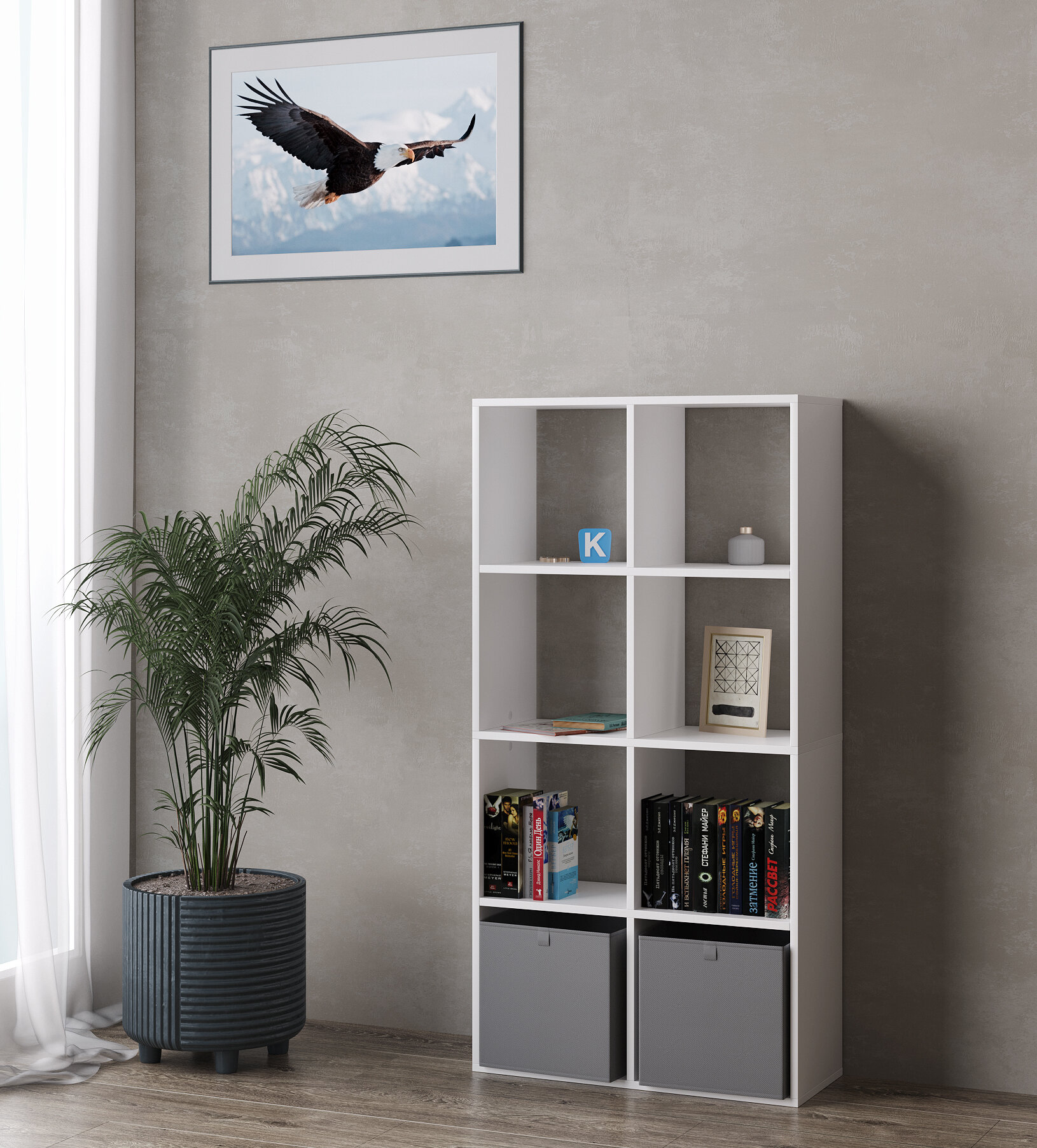 фото Стеллаж 8 секций, белый