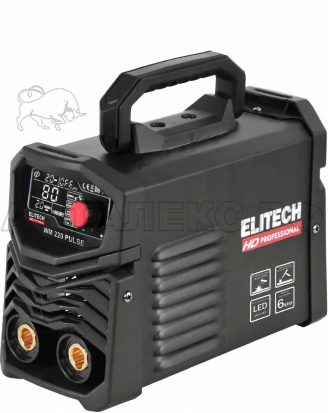Сварочный инвертор Elitech WM 220PULSE, 7,5 кВт, MMA, MIG/MAG, TIG, 1,6-6 мм