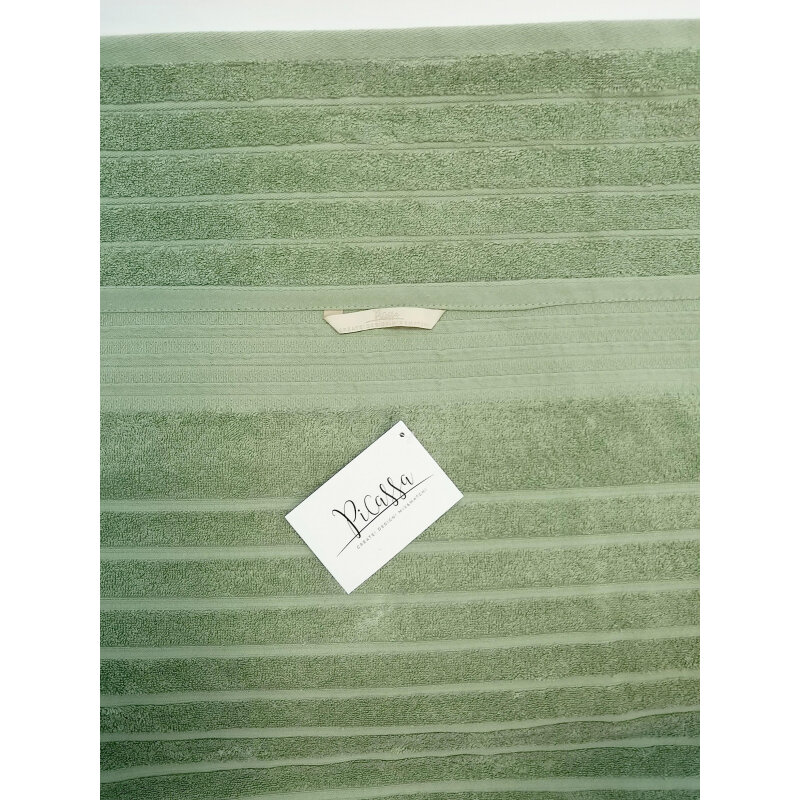 Полотенце махровое 70х130 Страйп оливковый - фотография № 2