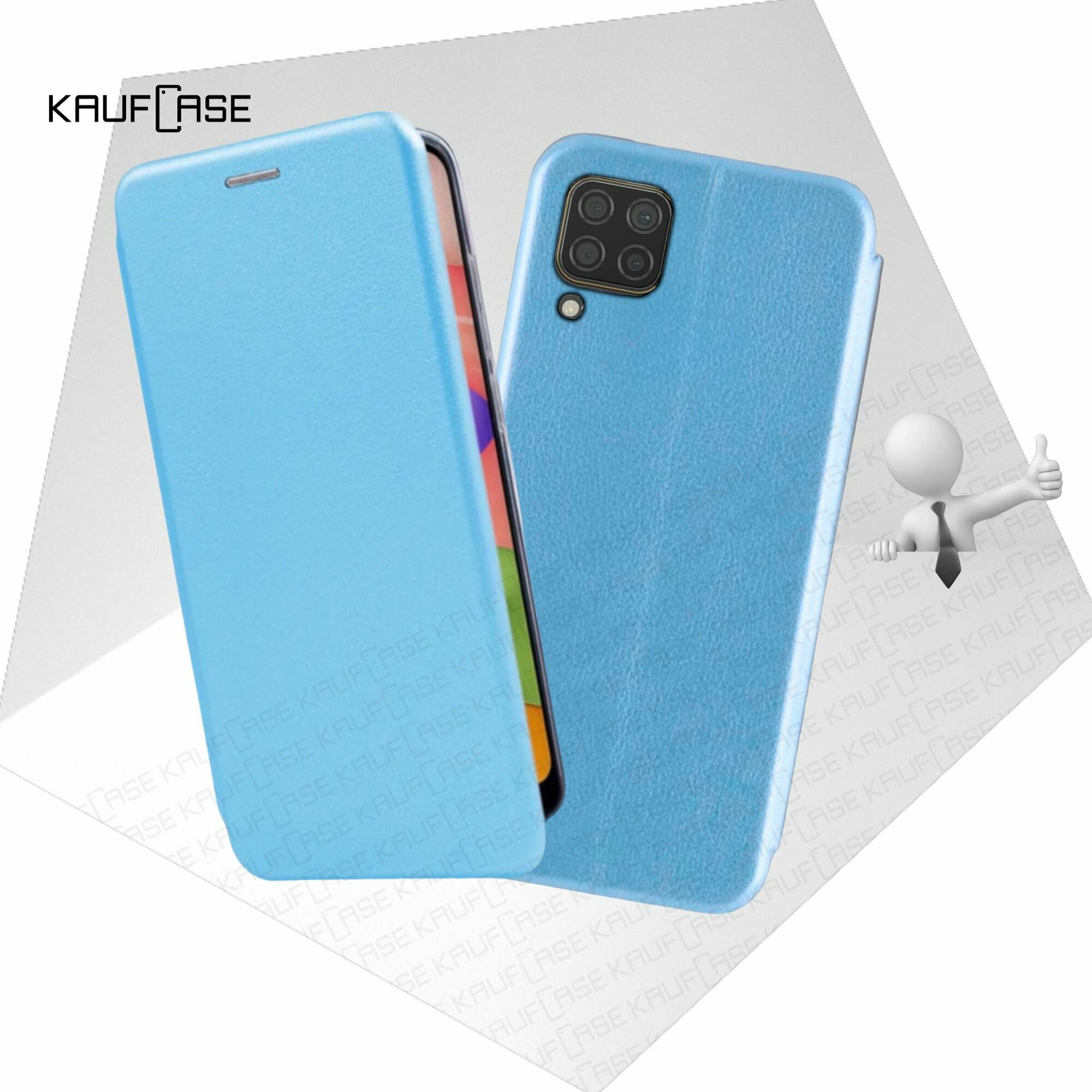 Чехол книжка KaufCase для телефона Huawei P40 Lite (JNY-LX1) (6.4"), голубой. Трансфомер