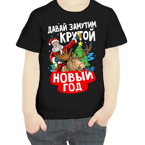 фото Футболка , размер 104, черный нет бренда