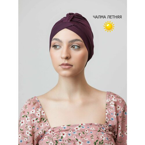 Чалма Чалма летняя тюрбан мусульманский головной убор шапка, размер Унирвесальный, фиолетовый длинная шаль из хлопка и вискозы простой хиджаб со складками шарф женский хиджаб мусульманский головной платок хиджаб оптовая продажа