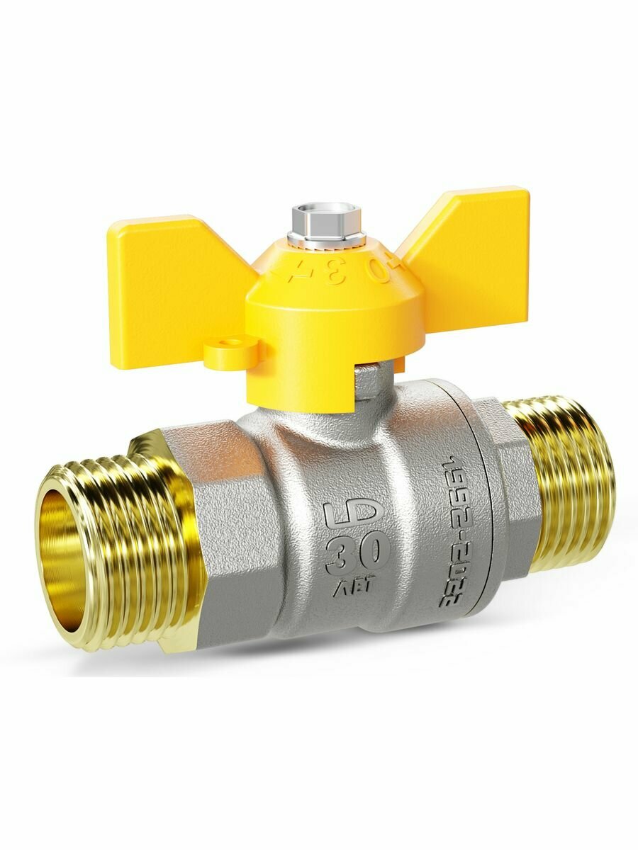 Кран шаровой латунный LD Pride 47.25. Н-Н. Б GAS Ду 25, для газа