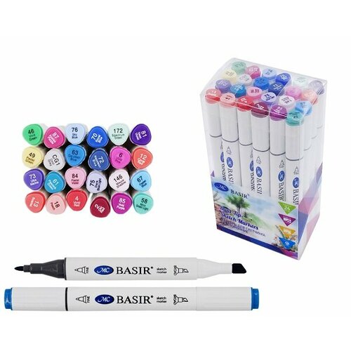 Набор скетчмаркеров 24шт МС-5188-24-1 Цветочная гамма двусторон белый трехгран корп 1169₽