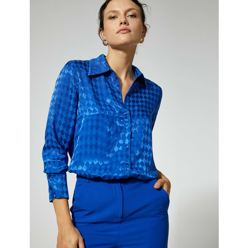 фото Рубашка koton, размер 46, синий